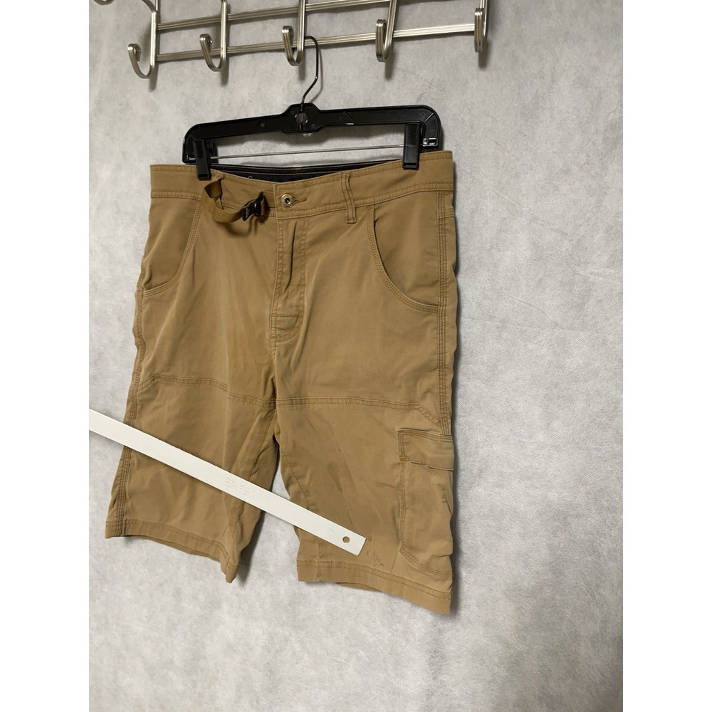 Prana Shorts Men's 32 Beige Belted 11" Nylon Outdoor Active Performance Hybrid - Picture 7 of 11